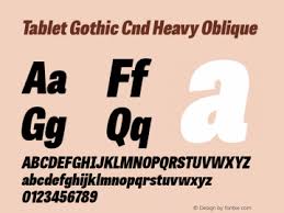 Beispiel einer Tablet Gothic Cnd Italic-Schriftart